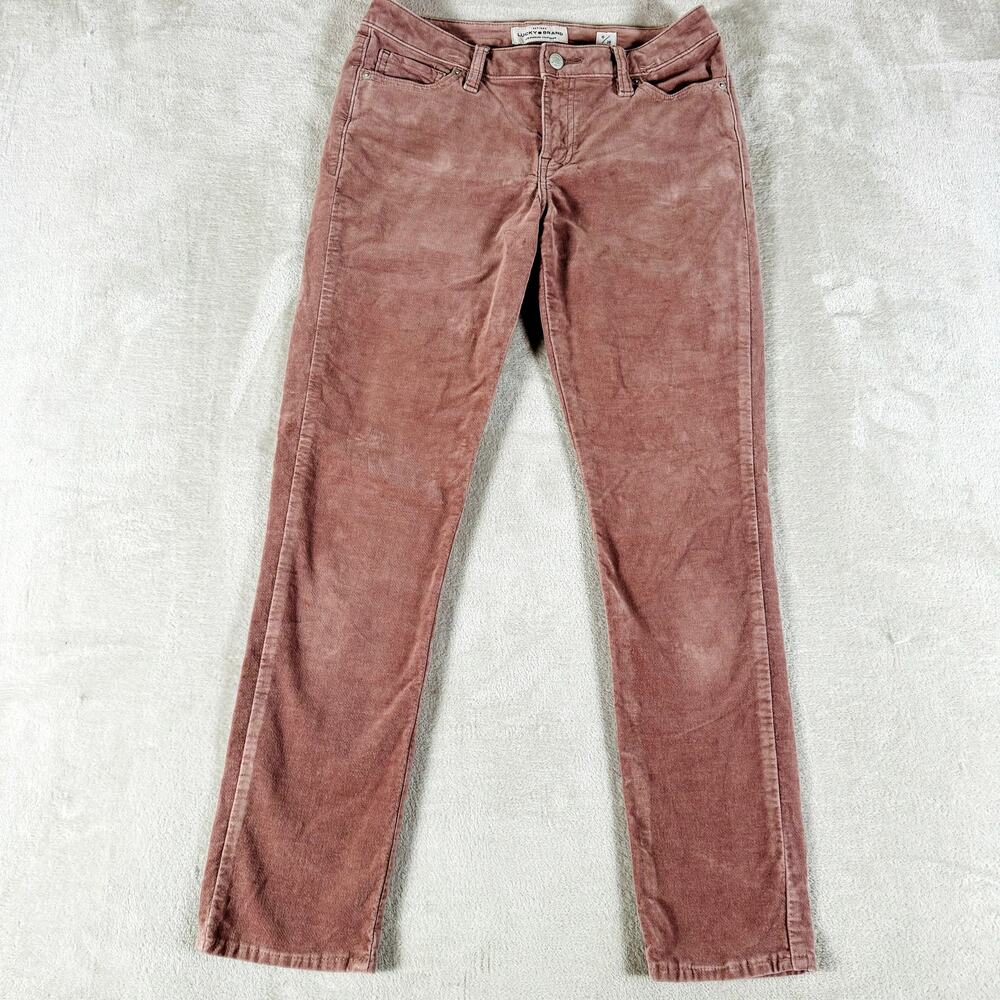 Lucky Brand Straight Leg Corduroy Pants in Dusty Rose